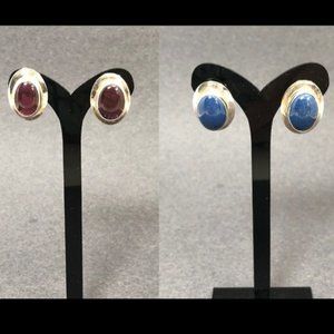 2 Pairs of Earrings - Lapis Lazuli & Amethyst